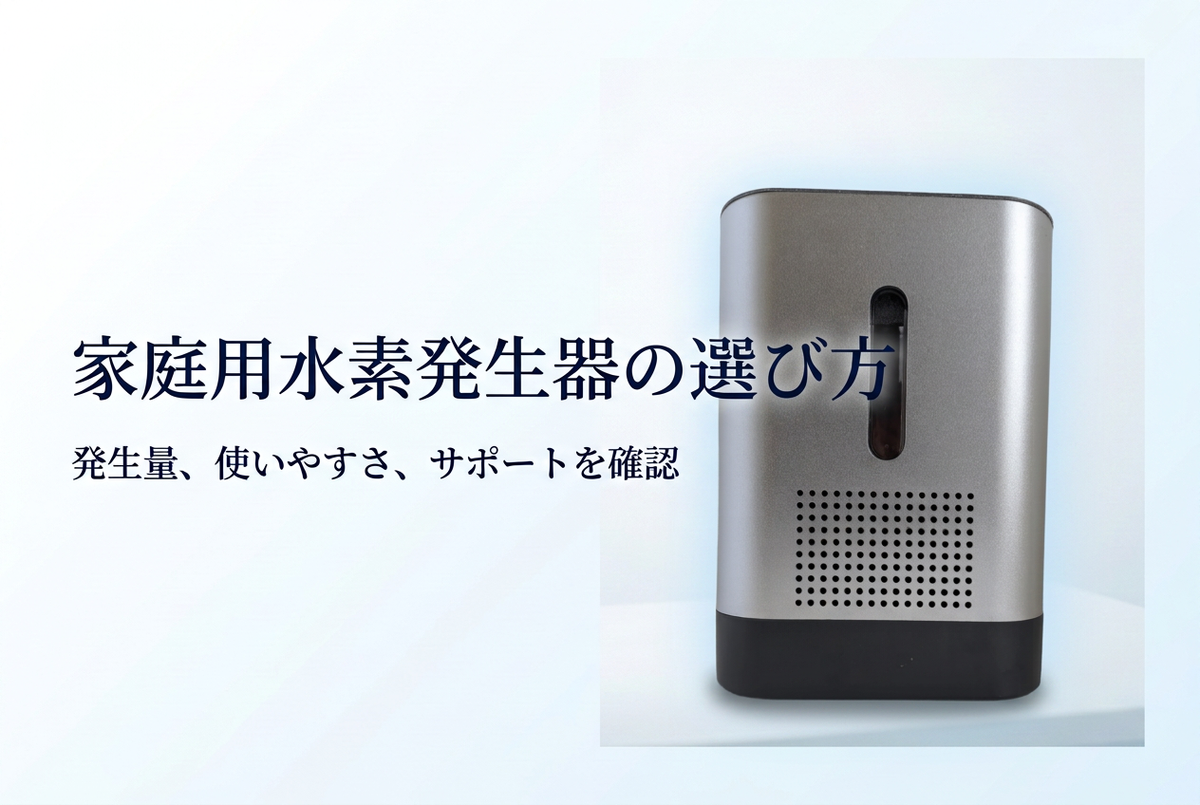 家庭用水素発生器の選び方｜購入前に確認したい発生量・使いやすさ・サポート